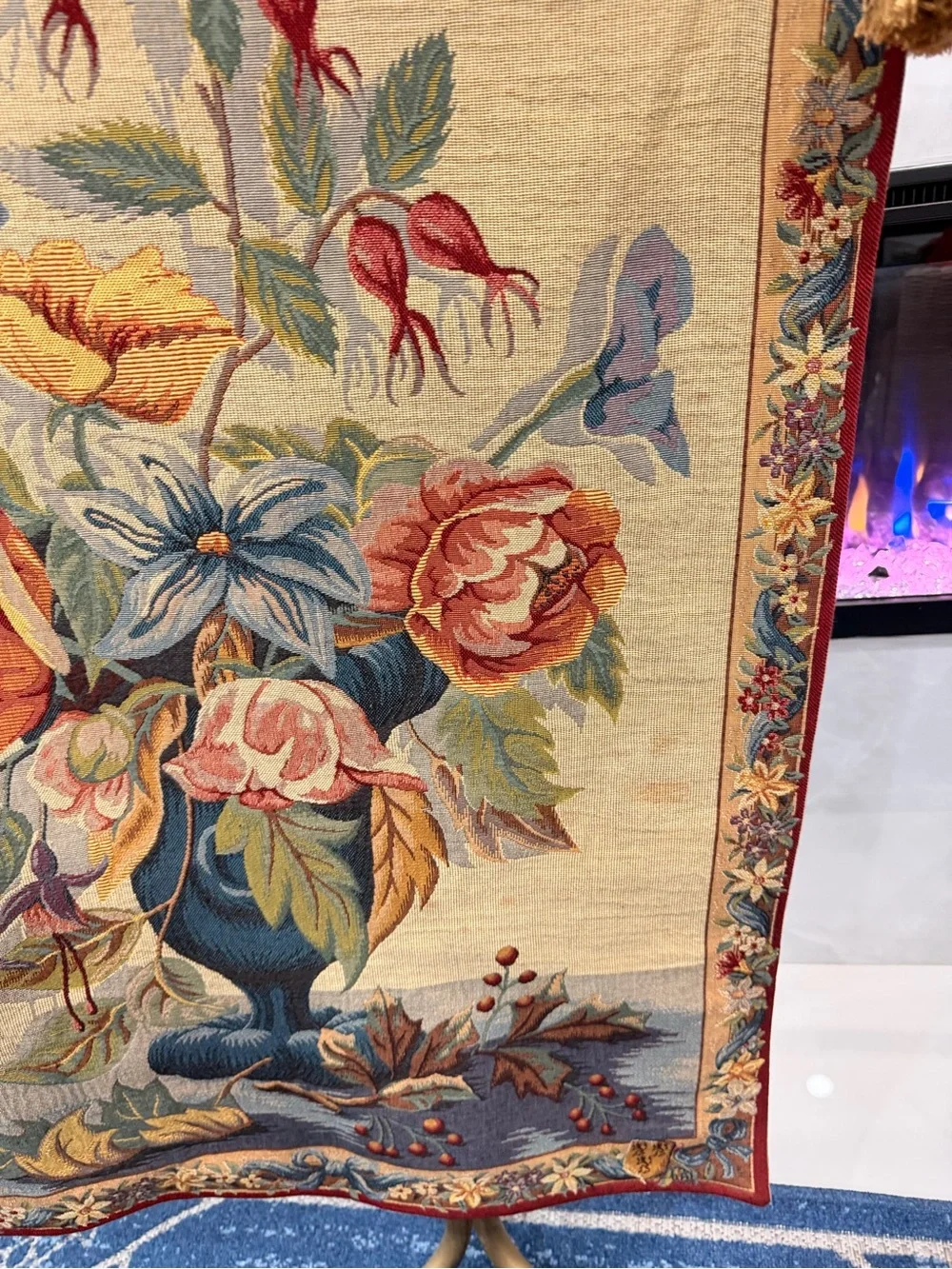 Floral Tapestry Wall Hanging in Multi-Color